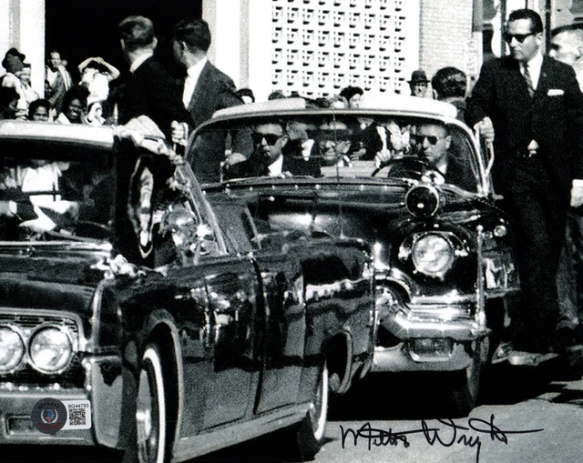 Milton Wright Signed 8X10 Photo Beckett Coa Jfk Secret Service Assassination 1