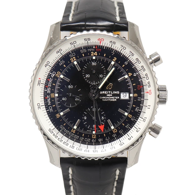 Breitling Men's Navitimer Stainless Steel 46mm Black Chronograph Dial Watch Breitling Men's Navitimer Stainless Steel 46mm Black Chronograph Dial Watch