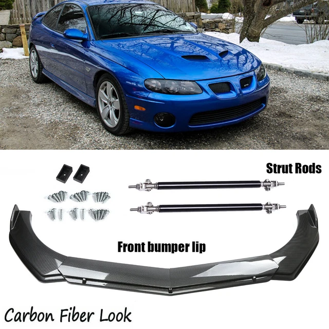 Front Bumper Lip Splitter Spoiler Carbon Fiber +Strut Rods For Pontiac GTO G8 G6