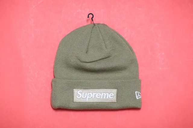 Supreme x New Era Box Logo Tan Dark Sand Beanie FW23