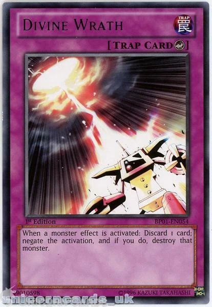 BP01-EN054 Divine Wrath Rare 1st Edition Mint YuGiOh Card