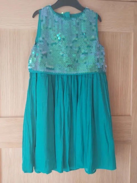 Next Girls Green Sequin Dress Age 3 Years (2-3 years) Lined  BNWT - RRP £34.00