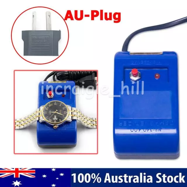 AU Watch Demagnetizer Watch Repair Screwdriver Tweezers for Watchmaker + AU Plug