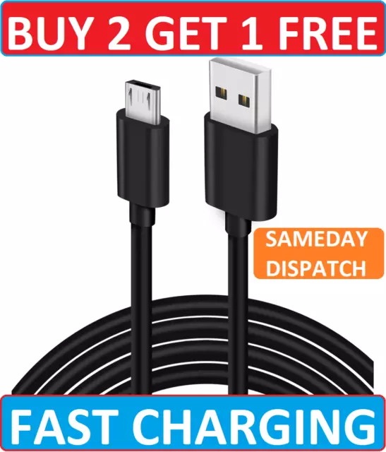 Heavy Duty Fast Charge Micro USB Long Data Power Phone Charger Cable 2m 3m Lead