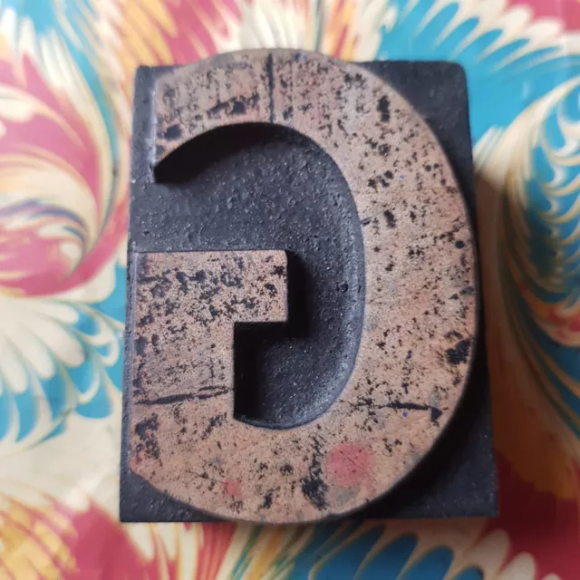 Huge Wooden Letterpress Printing Block Type 5cm High Of A Letter G.