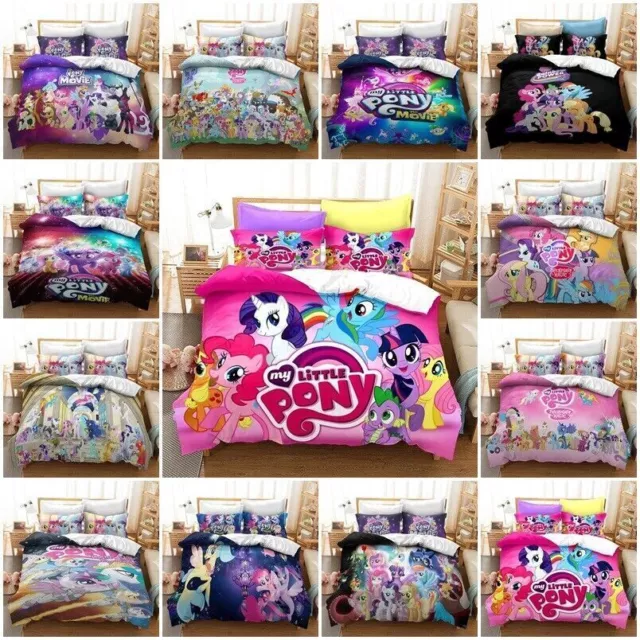 My Little Pony Doona Duvet Cover Pillowcase Bedding Set Single Double Kids Gift