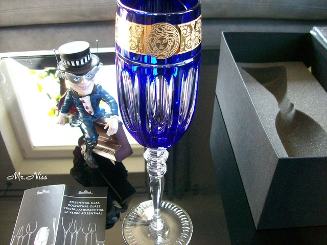 Rosenthal VERSACE Prestige Gala Cobaltblue-Medusa 1 x Champagnerglas 24 cm NEU
