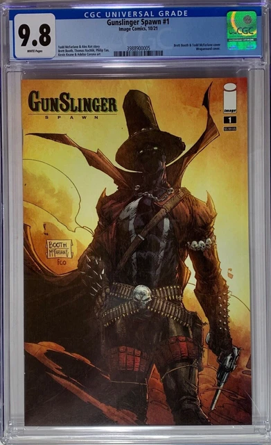 GUNSLINGER SPAWN #1 (10'21) CGC 9.8 NM/M TODD McFARLANE BOOTH COVER A IMAGE