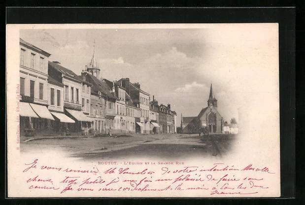 CPA Routot, L´Eglise et la Grande Rue 1903