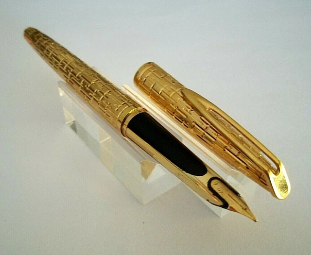 Stylo Plume WATERMAN CF Plaque Or Finition Crocodile - Plume 18 Carats, Occasion