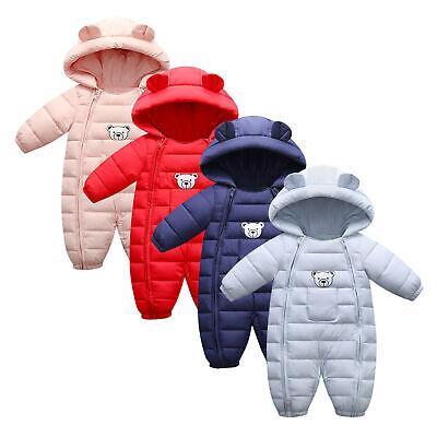 Toddler Baby Girl Boy Thick Warm Hooded Windproof Coat Jumpsuit Jacket Snowsuit.
