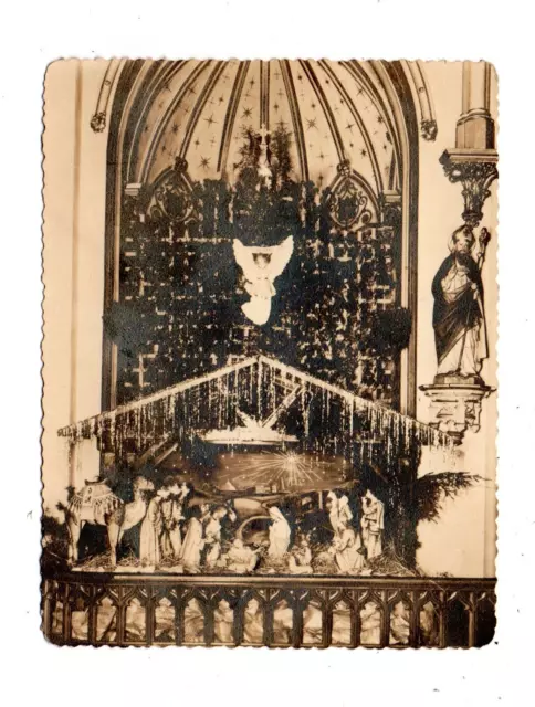 WINSTED, CT ~ ST JOSEPH'S CATHOLIC CHURCH INTERIOR CHRISTMAS dated 1944 PHOTO