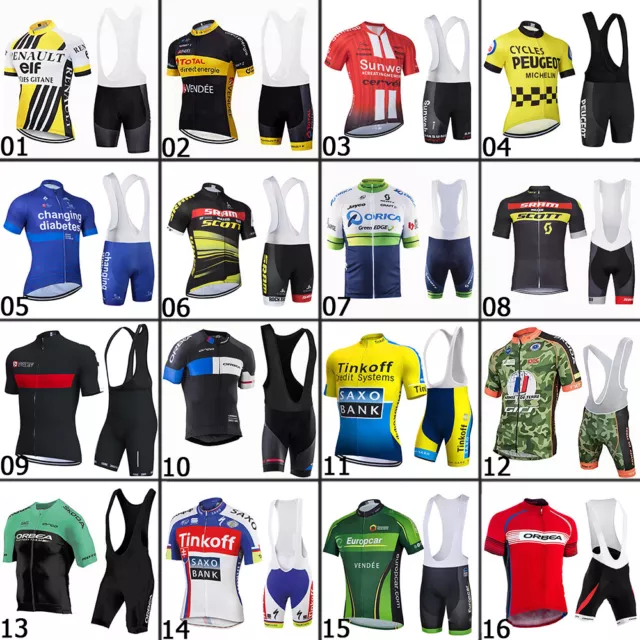 Maillot Cycliste Hommes Cycling Jersey Short Sleeve Padded Shorts Quick Dry