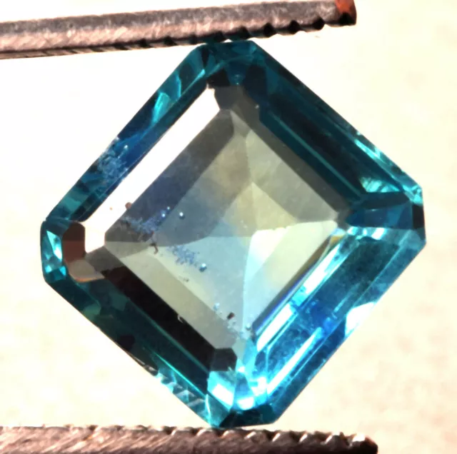 11.30 Cts. Natural Blue Indicolite Tourmaline Emerald Shape Certified Gemstone