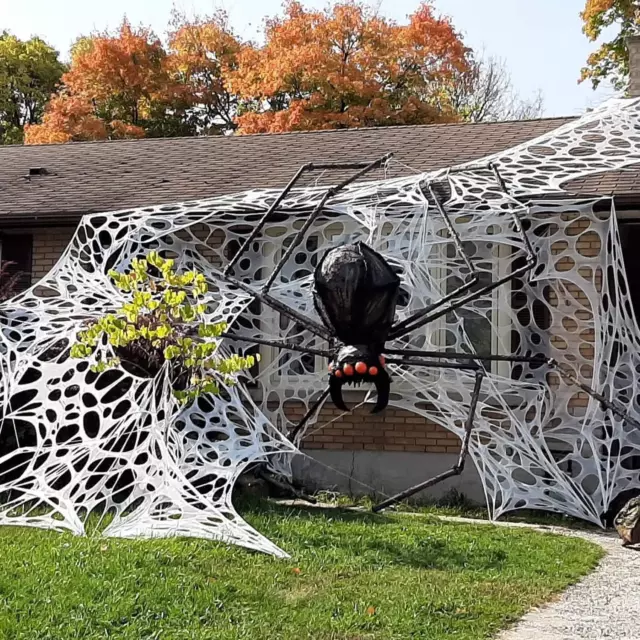 XIMISHOP 350Sqft Halloween Spider Webs, Giant Spider Webs Halloween Decorations