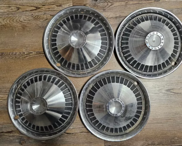 1970 1971 AMC Gremlin Hornet Rebel Hubcap 14" Wheel Hub Caps OEM set of 4