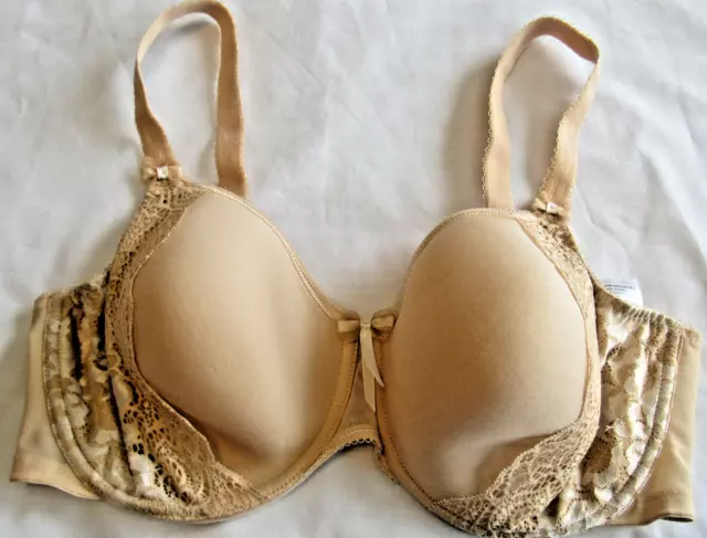 (65) Elomi Bra Size 38 G Amelia Underwire Bandless Spacer Nude Beige EL8740NUE