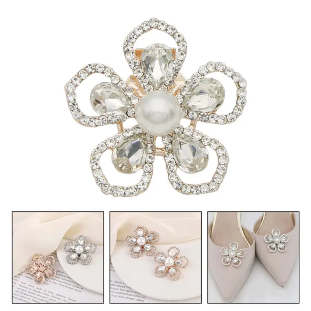 2 pz scarpe rimovibili ornamento fibbia vetro Miss clip perla scarpe diamante