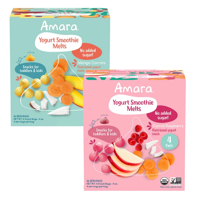 Amara Plant Based Yogurt Melts Toddler Snacks 2-Pack