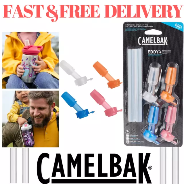 Camelbak Eddy+ Kids Bottle replacement Bite Valves 4 valve pack - with 2  straws