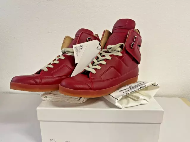 Maison Martin Margiela  Red Hi Top Sneakers  Shoes  MEN'S 11.5 NEW W Box  Covers