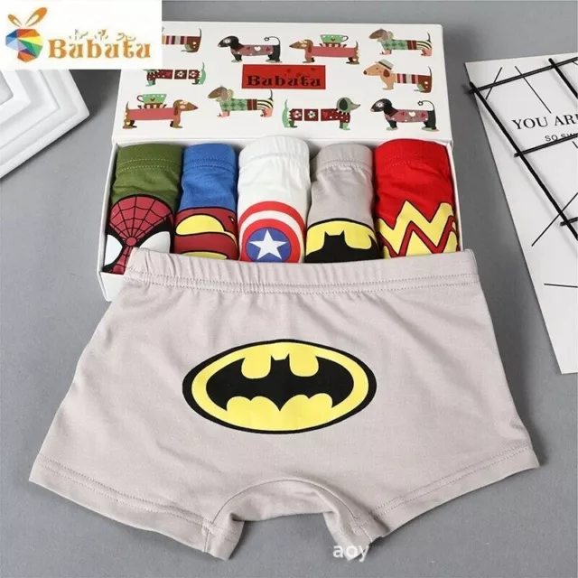 5 Pack Boys Kids Boxers Pants Cotton Rich Underwear Brief Shorts Age 2-13 Years