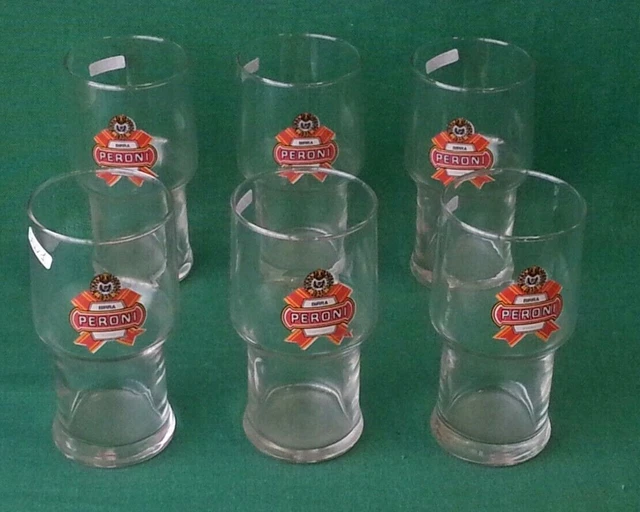 Paire De Cendriers En Verre Transparent Peroni - Logo Rouge - Neufs