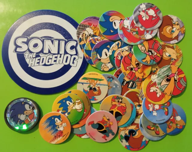 Lot 38 POGS Sonic The Hedgehog SEGA 1995 (tous différents)  - TBE