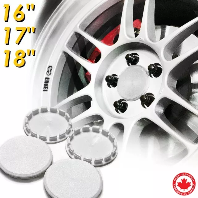 73mm White Center Caps For Enkei RPF1 Wheels - Set Of 4pcs