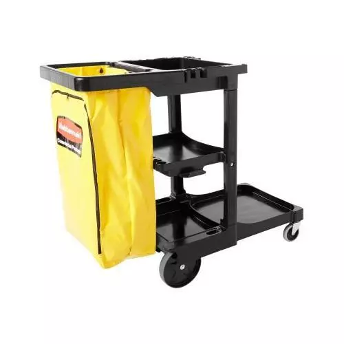 Rubbermaid - FG617388BLA - Black Janitorial Cart