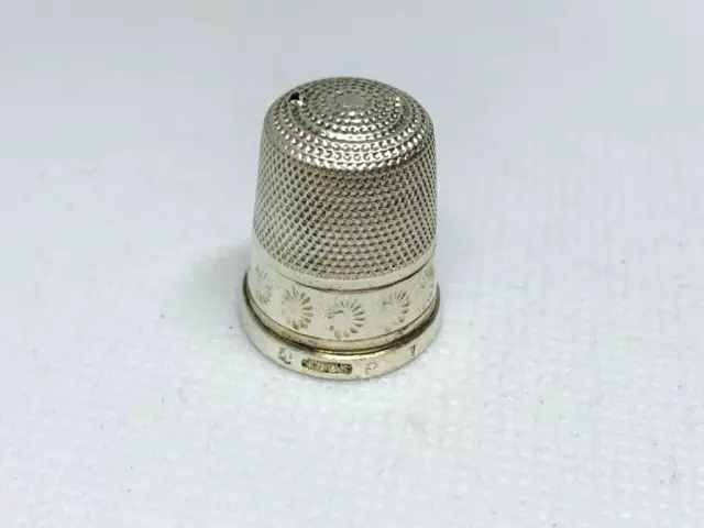 Fully UK Hallmarked J.H&S Antique Thimble Solid Sterling Silver 3.70 g #10382
