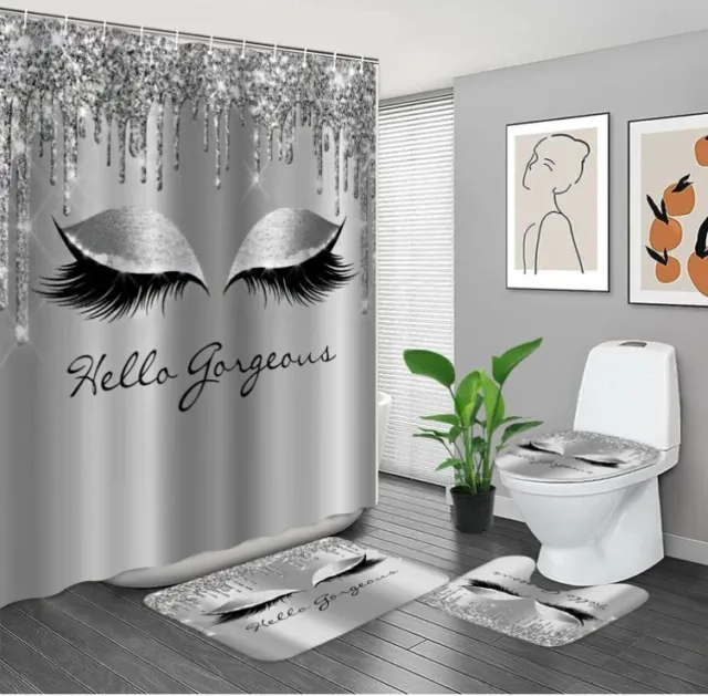 Hello Gorgeous Eyelash Bathroom Sets, Shower Curtain Sets