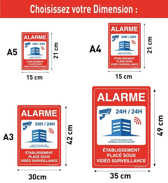 Adhésif - Attention Je Monte la Garde - Dimensions 300x210 mm - Protection Anti-UV