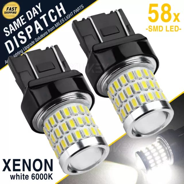 For VW CADDY T20 580 DRL LED Bulbs Daytime Running Bulb 7443  Xenon White W21/5W