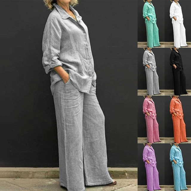Biancheria da letto donna solida vintage in cotone nuovissima di zecca donna autunno
