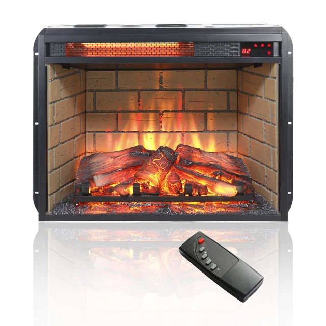 23 INCH ELECTRIC Fireplace Insert Infrared Quartz Heater With Realistic