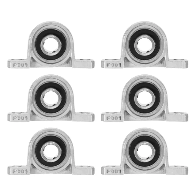 6 Pcs KP001 Pillow Block Bearing 12mm Bore Zinc Alloy Self-Alignment