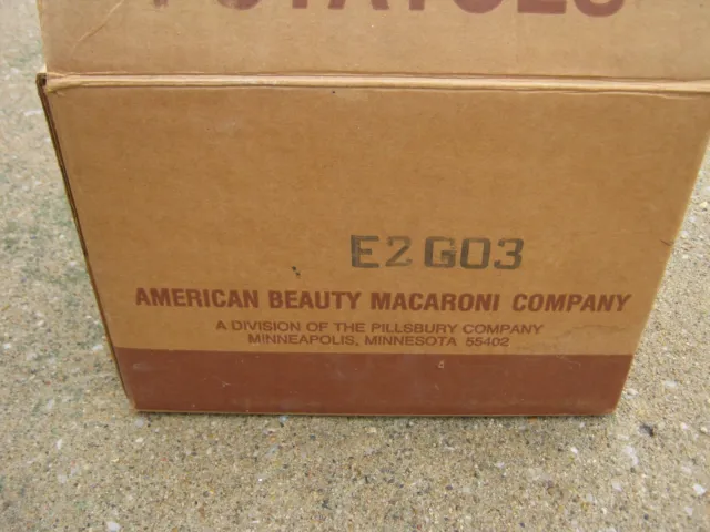 Vintage Advertising Heavy Cardboard Box Mashed Potatoes American Beauty Macaroni