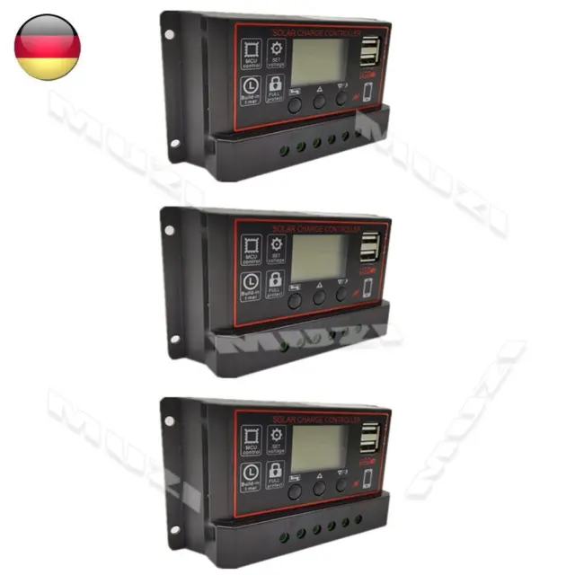 12V 24V PWM Solar Charge Controller with LCD Display USB Port Battery Regulator