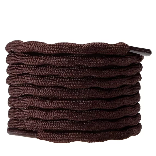 3Pair Wave Dark Brown Hiking Work Boot Shoe Laces for 5 6 7 8 eyelets Stay Tied