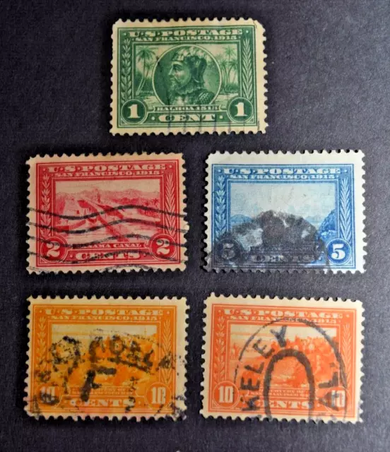 1913 US Stamps Scott #397-400a - Panama Exposition - Used/NG/F-VF/LH