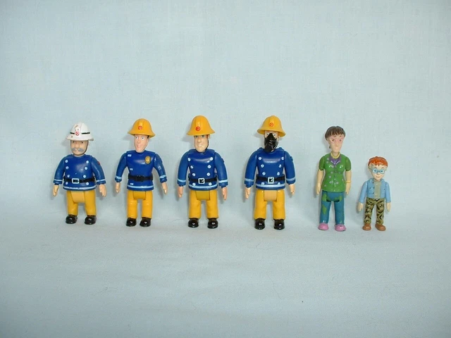 Tom Sam FIREMAN SAM SET Of 6 Posable Action Figures Toys ELVIS/OFFICER STEELE ...