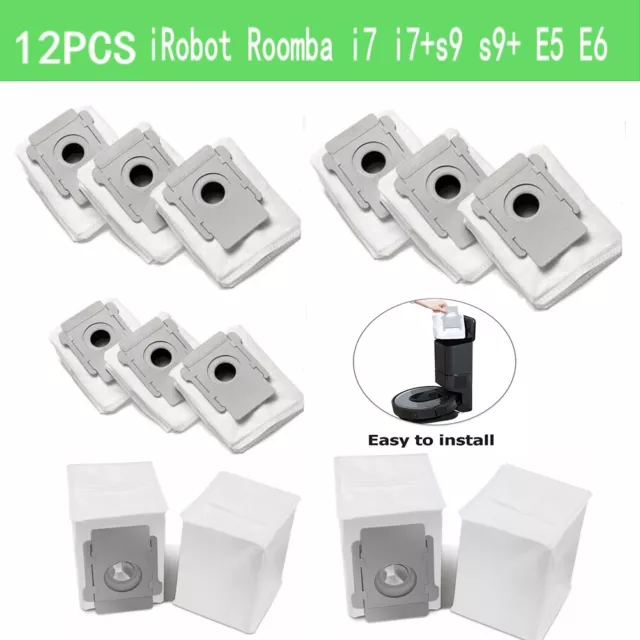 Lot de 12 sacs de rechange pour aspirateur For iRobot Roomba i7 i7 + S9 S9+