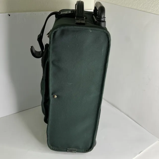 Vintage Tumi USA Green Ballistic Nylon 22” Wheeled Carry on Suitcase RUSTED ZIP 7