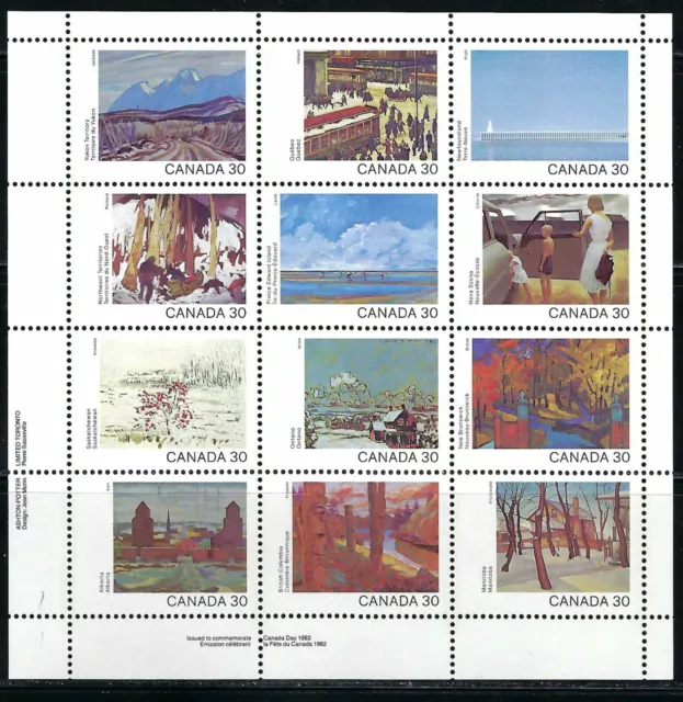 CANADA MINT SOUVENIR SHEET - SCOTT NO. 966a - INSCRIPTIONS LL PANE - 1982