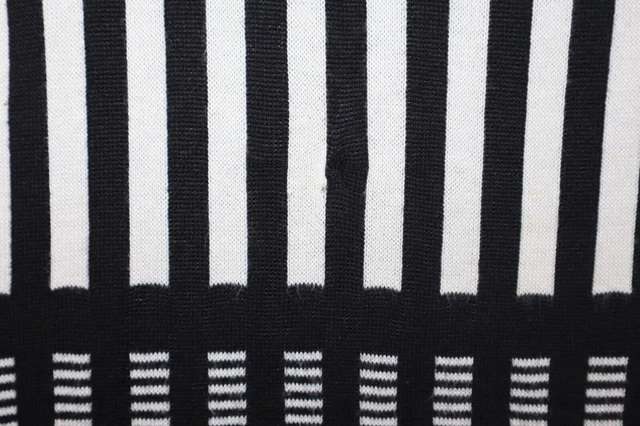 Marimekko Femme Tunique Robe Pull Rayé Noir Blanc Sz M 6