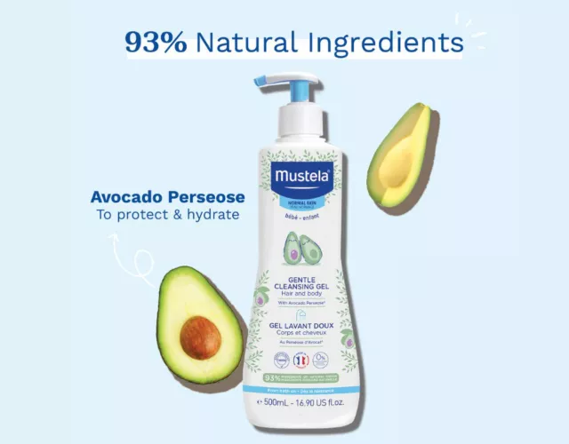 Mustela Gentle Cleansing Gel with Avocado 500ml-Hair&Body (Suitable From Birth) 3