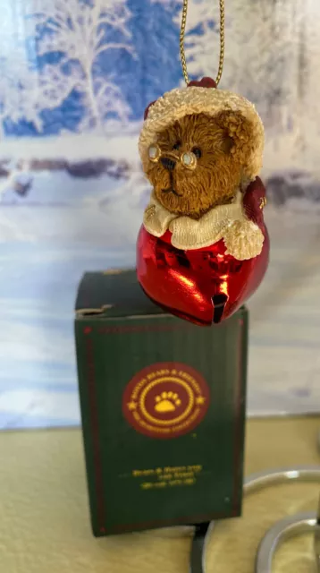 BOYDS BEARS Ornament Bearstone Collection SANTA Jingle Bell 2004 2" Christmas