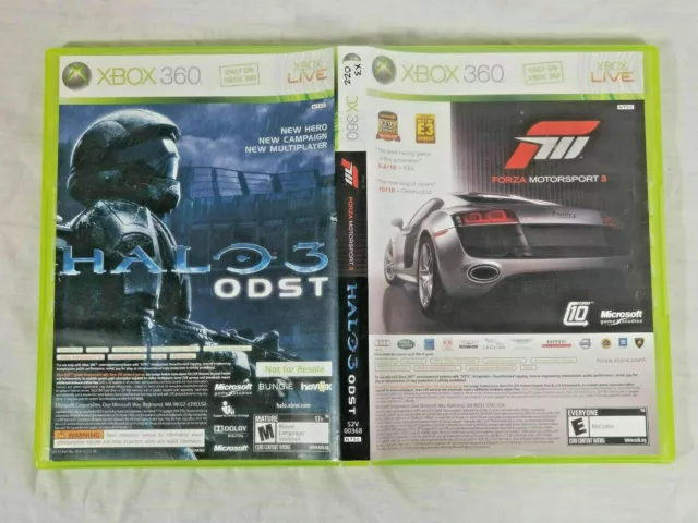 Forza Motorsport 3 & Halo 3 ODST XBox 360 Game Bundle Copy / Code Unused  NEW OTH