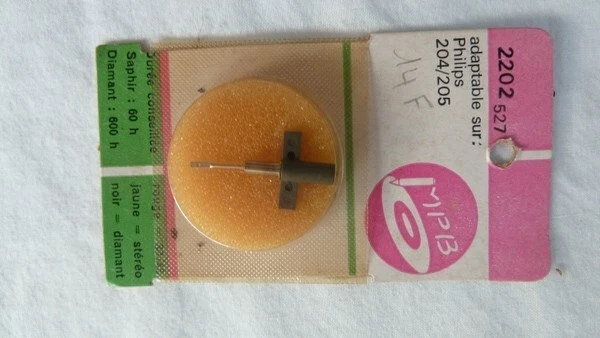 Aiguille (stylus) Platine Vinyle Philips GP212 - Référence 6378 Saphir